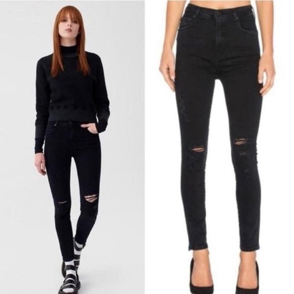 AGOLDE Distressed Denim Ankle Cropped Jean (Sophie) - Picture 9 of 9